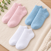 Comfy Walk Ankle Socks Plain Color Pack of 3 Pairs