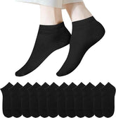 6 Pairs Socks Women,Soft Cotton Ankle Socks Breathable Wicking Black Color