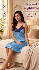 Imported Silk Nightwear for Women – Soft & Comfortable 1 Pc Nightdress