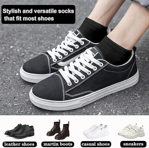 6 Pairs Socks Women,Soft Cotton Ankle Socks Breathable Wicking Black Color