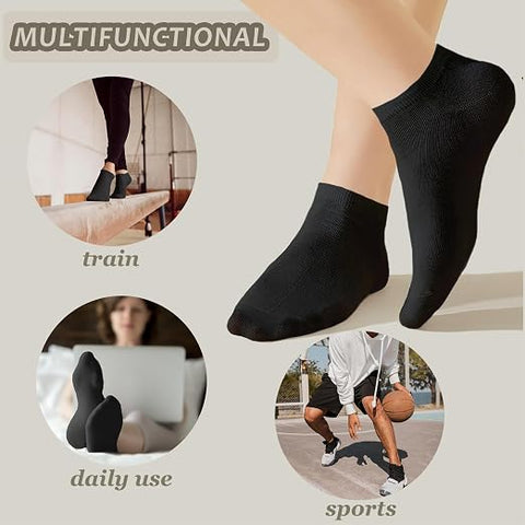 6 Pairs Socks Women,Soft Cotton Ankle Socks Breathable Wicking Black Color
