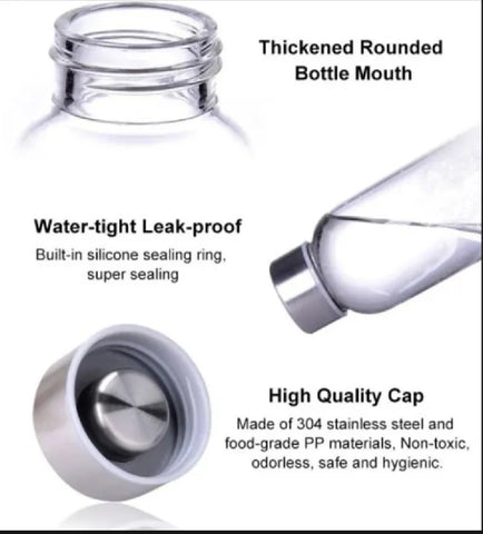 Glass Water Bottle Hydrate in Style with 850ml Borosilicate with Cover