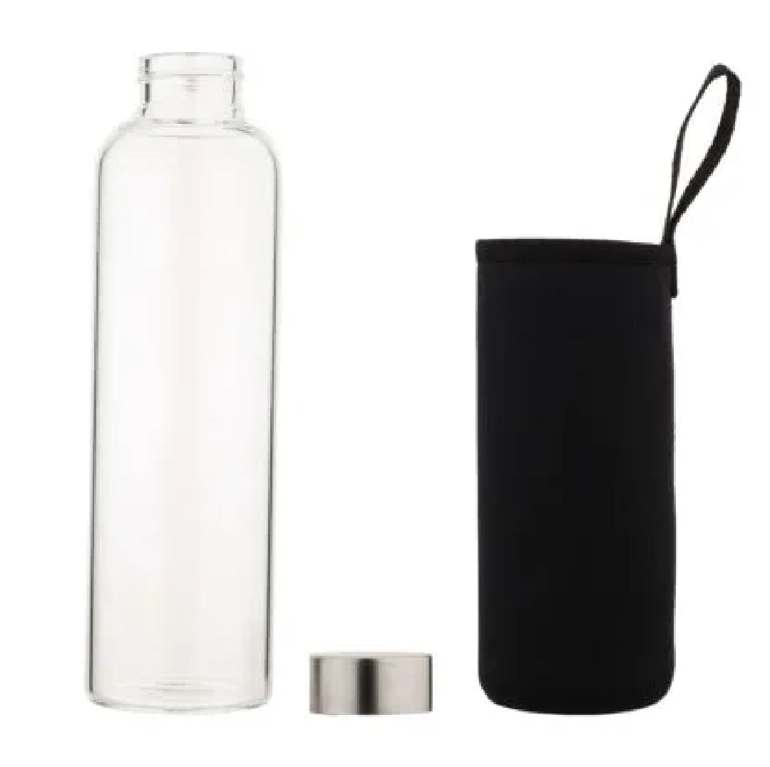 Glass Water Bottle Hydrate in Style with 850ml Borosilicate with Cover