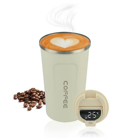 Smart Coffee Travel Mug with Digital Temperature Display Black Color