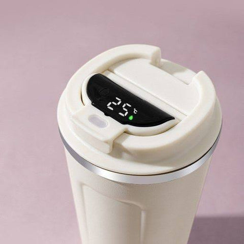 Smart Coffee Travel Mug with Digital Temperature Display Black Color