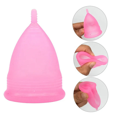 Pink Medical Grade Silicone Menstrual Cup for Women – Reusable Period Cup | Leakproof | Soft & Comfortable | Eco-Friendly Feminine Hygiene