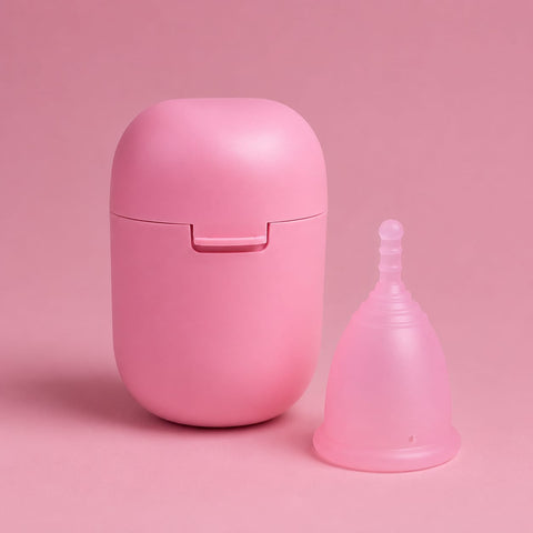 Pink Menstrual Cup Care Kit | Reusable Medical Grade Silicone Menstrual Cup with Sterilization Box & Storage Pouch