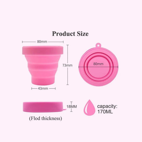Pink 4-in-1 Menstrual Cup Kit – Medical Grade Silicone Reusable Period Cup with Sterilizing Cup, Storage Case & Satin Pouch