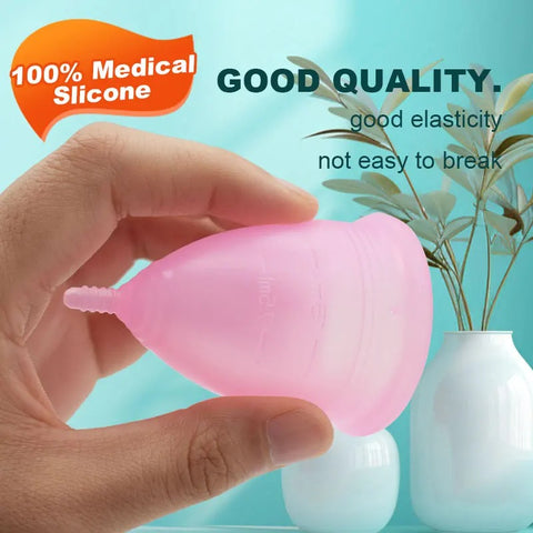 Pink Medical Grade Silicone Menstrual Cup for Women – Reusable Period Cup | Leakproof | Soft & Comfortable | Eco-Friendly Feminine Hygiene