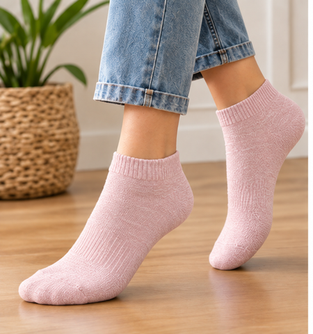 Comfy Walk Ankle Socks Plain Color Pack of 3 Pairs