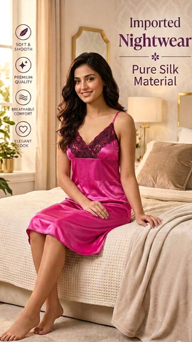 Imported Silk Nightwear for Women – Soft & Comfortable 1 Pc Nightdress