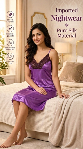Imported Silk Nightwear for Women – Soft & Comfortable 1 Pc Nightdress
